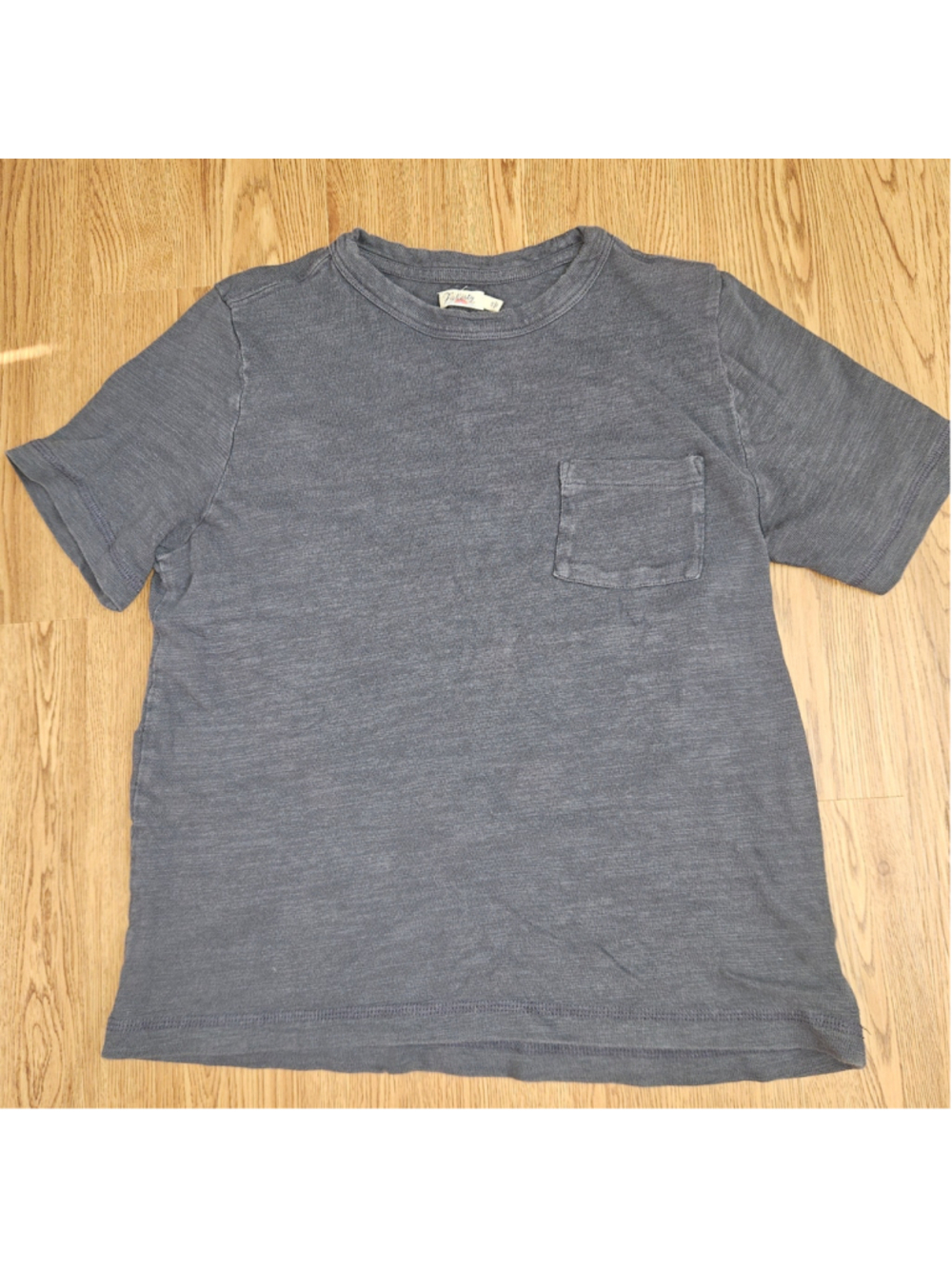 Faherty Blue Gray Organic Cotton Pocket Tshirt Womens Small Coastal Minimalist